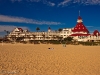 Full view of the Hotel del Coronado from the beach